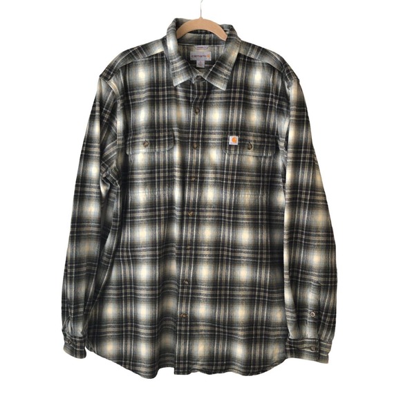 Carhartt Other - Carhartt Plaid Flannel Original Fit Shirt Work Heavyweight Button XL Tall EUC